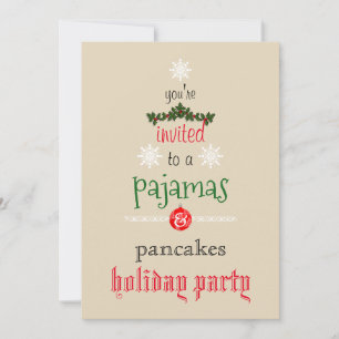 Invitation Pyjama de Noël et Crêpes Fête en famille