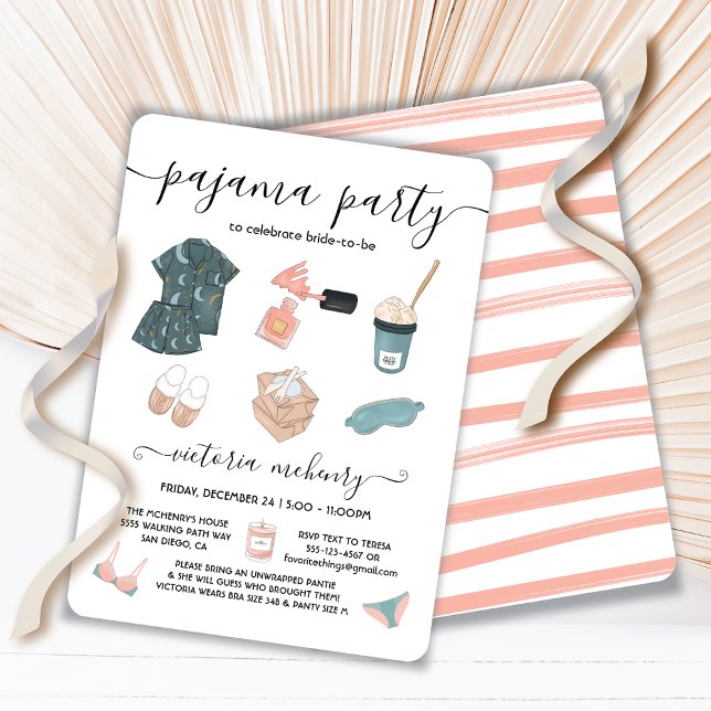 Invitation Pyjama Fête des mariées Lingerie (Créateur téléchargé)