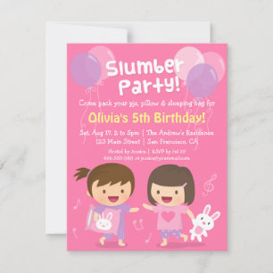 Invitation Pyjama Party Anniversaire Filles Adorables