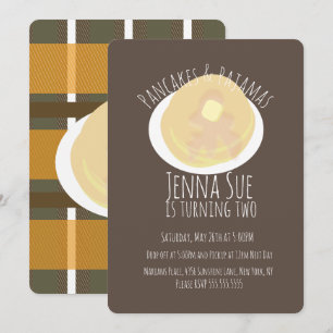 Invitation Pyjama Party Crêpes et Filles   Thème Automne