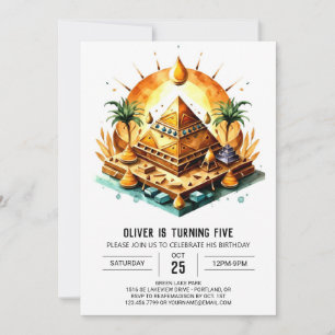 Invitation Pyramides en ligne égyptiennes modifiables Anniver