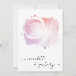 Invitation *~* QR Blush Rose RSVP AR8 Classy Mariage