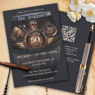 Invitation QR Code Anniversaire Dégustation de vin