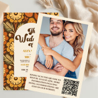 QR Code Aztec Tribal Brown Ethnique Western Mariag