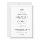 QR Code Blanc Noir Classique Monogramme Mariage