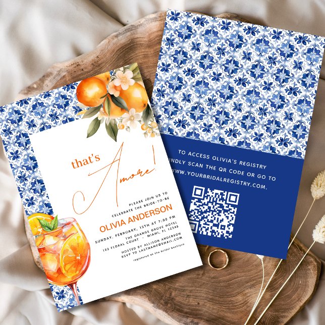 Invitation QR Code c'est Amore Spritz Fête des mariées (Créateur téléchargé)