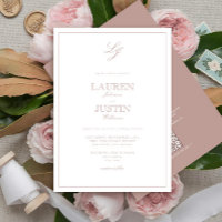QR Code Classic Dusty Rose Script Monogram Mariage