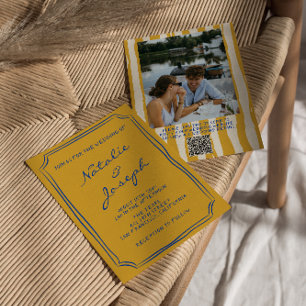 Invitation QR Code Italien Mariage photo écrit à la main