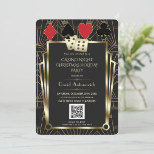 Invitation QR Code Las Vegas Casino Nuit Noël Fête I