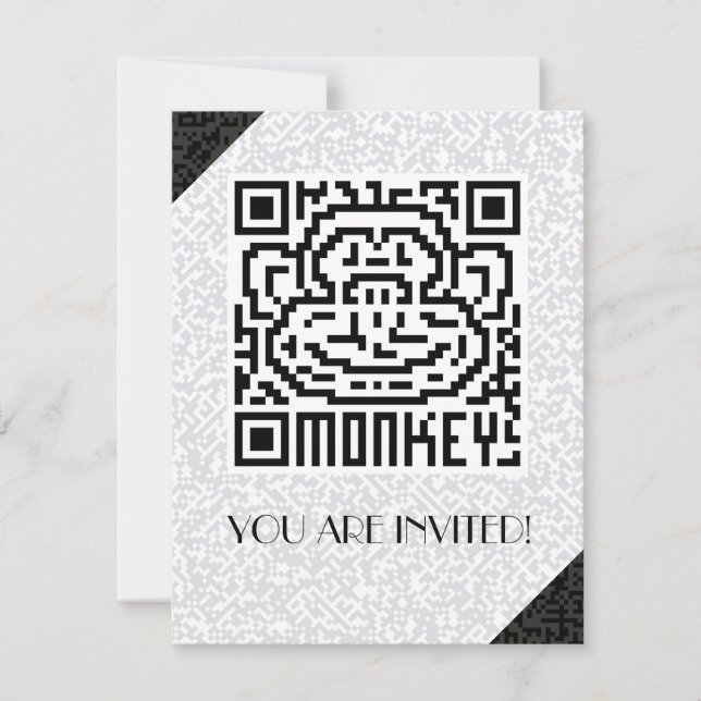 Invitation QR Code le singe (Devant)