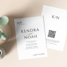 QR code moderne simple noir et blanc mariage