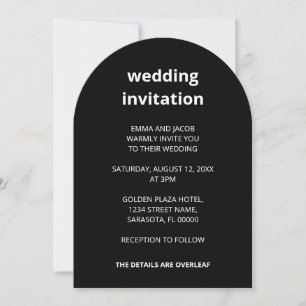 Invitation QR Code noir minimaliste tout en un Mariage