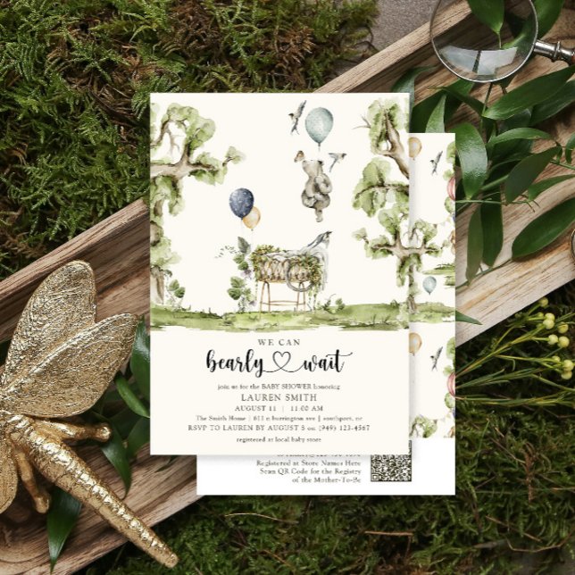 Invitation QR Code Nous pouvons attendre le Baby shower des b (Créateur téléchargé)