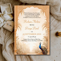 QR Code Peacock Palm Garden Mariage indien