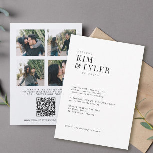Invitation QR CODE photo collage mariage de typographie moder