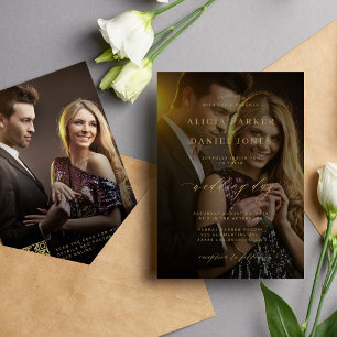 Invitation QR CODE photo superposition or calligraphie mariag