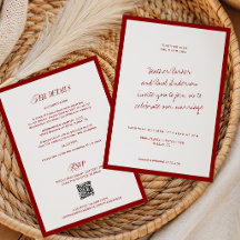 QR Code Rouge Classic Minimaliste Mariage