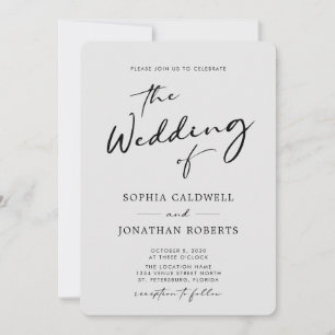 Invitation QR Code RSVP Chic Calligraphie gris Mariage