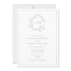 QR Code Sage Green Leafer Crest Monogram Mariage