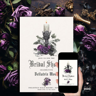 Invitation QR Macabre Deep Amethyst Purple Bougie