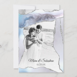 Invitation *~* QR PHOTO RSVP AR13 AGATE Pearl Mariage In
