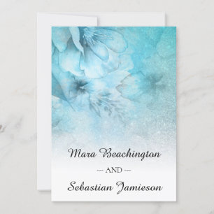 Invitation *~* QR RSVP Parties scintillant Florale Mariage Tu