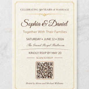 Invitation QR RSVP pour les 50 ans d'anniversaire 