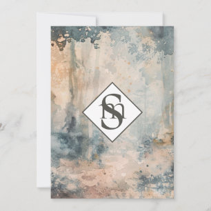 Invitation * QR Rustic AR26 Mariage RSVP Monogramme forestier