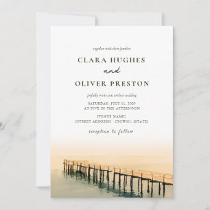 Invitation Quai de Key West à l'heure dorée, mariage à la pla