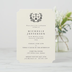 Invitation Qualifications en droit de la crème Laurel Wreath