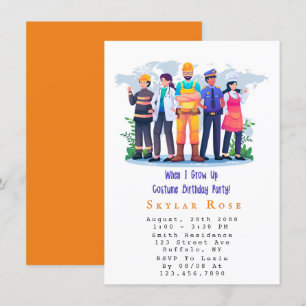 Invitation Quand j'ai grandi costume fête d'anniversaire