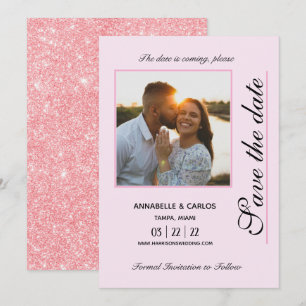 Invitation Quand Paris n'est pas si loin Sauvez la Date Rose