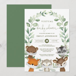 Invitation Quarantaine de Baby showers virtuels Animaux de fo