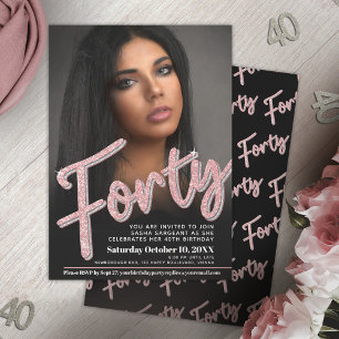 Invitation Quarante 40e anniversaire script photo parties sci