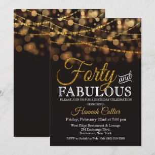 Invitation Quarante et fabuleuse Parties scintillant Invitati