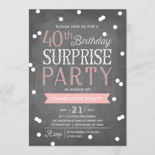 Invitation quarantième Anniversaire de l'invitation de fête