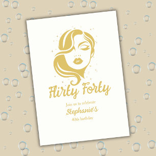 Invitation Quarantième anniversaire élégant et coquin pour fe