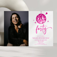 Quarantième anniversaire fête boule disco rose pho