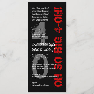 Invitation quarantième Anniversaire oh 4 oh W1482 grands
