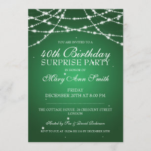 Invitation quarantième La ficelle de fête d'anniversaire de
