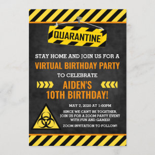Invitation Quarantine Anniversaire Invitation, Enfant Humour 