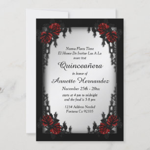 Invitation Quartier français gothique argent Quinceañera 