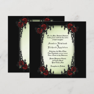Invitation Quartier français Victorien / Goth Thème Mariage I