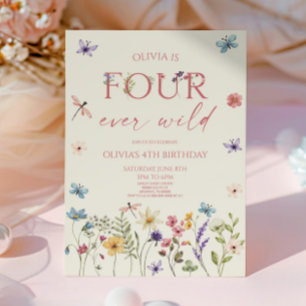 Invitation Quatre Ever Wild Wildflower 4ème Anniversaire