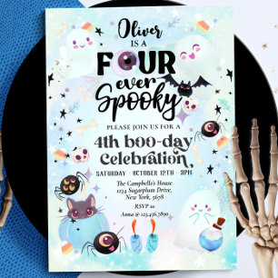 Invitation Quatre fantôme d'Halloween Éffrayant