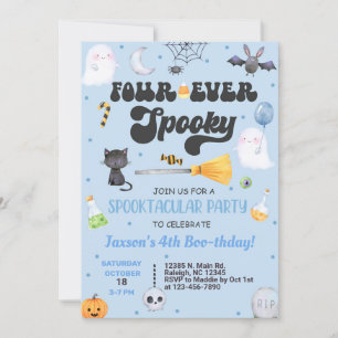 Invitation quatre fois éffrayant Halloween garçon 4e annivers