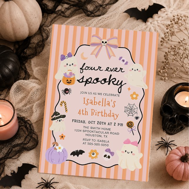 Invitation Quatre fois plus fantomatique Halloween anniversai (Créateur téléchargé)