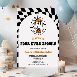 Invitation Quatre fois une fête d'anniversaire effrayante Hal