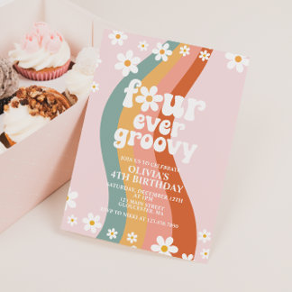 Invitation Quatre Jour marguerite Super arc-en-ciel 4e annive