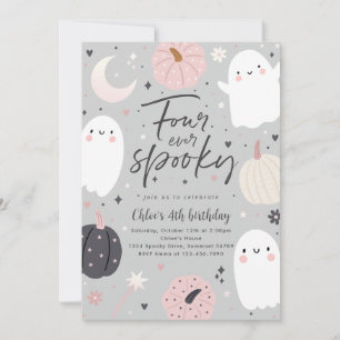 Invitation Quatre Jours Éffrayants d'Halloween Boho Ghost 4e